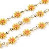 Handmade Brass Enamel Link Chains CHC-I035-13G-05-1