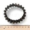 Bicone Natural Silver Obsidian Beads Stretch Bracelets for Women Men BJEW-C097-05I-5