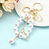 Acrylic & ABS Plastic Pearl Bead Keychains KEYC-YW00299-01-5