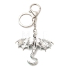 Dragon Alloy Rhinestone Pendant Keychains KEYC-G065-01G-2