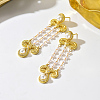 Layered Tassel Brass Pave Cubic Zirconia Stud Earrings for Women MV3565-3