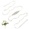 1Pc Plastic & Alloy & Polyester & Rhinestone Flower Bouquet Ribbon DIY-FG0010-32-1