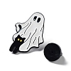 Ghost with Black Cat Alloy Enamel Brooch JEWB-E034-02EB-02-3