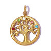 304 Stainless Steel with Colorful Rhinestone Pendants RB-OY001-39G-1