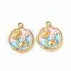 304 Stainless Steel Enamel Crab Pendants STAS-I346-05G-03-1