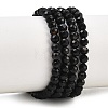 Natural Dyed & Heated Black Onyx Beads Strands G-A129-3mm-25-2