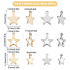 120Pcs 6 Style 304 Stainless Steel Charms STAS-SC0004-02-2