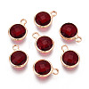 Golden Tone Brass Glass Charms GLAA-ZX008-24H-G-1