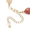 Natural Golden Silk Jade & Brass Beaded Bracelets for Women BJEW-JB12904-01-4