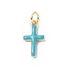 Real 18K Gold Plated Eco-Friendly Rack Plating Brass Enamel Pendants KK-F845-40G-03-1