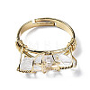 Adjustable Natural Quartz Crystal Finger Rings RJEW-T019-03A-KC-2