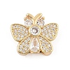 Brass Micro Pave Cubic Zirconia Slide Charms ZIRC-I068-22G-01-1