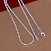 Simple Silver Color Plated Brass Snake Chain Necklaces For Men NJEW-BB12736-18-3
