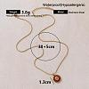 Vintage European Style 304 Stainless Steel Enamel Red Flower Pendant Necklaces for Women WS4572-6