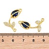 Rack Plating Brass Micro Pave Clear Cubic Zirconia Flower Connertor Charms KK-Z043-03K-3