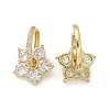 Flower Shape Clear Cubic Zirconia Hoop Earrings EJEW-F310-03G-2