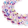Electroplate Transparent Glass Beads Strands X-EGLA-B012-AB09-3