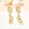 Horse Brass Dangle Stud Earrings EJEW-D352-03G-02-1