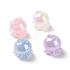 Luminous Rainbow Iridescent Plating Acrylic Beads OACR-P016-06-1