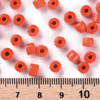 Opaque Colours Glass Round Bugle Beads SEED-S045-001A-A01-1