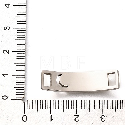 201 Stainless Steel Laser Cut Curved Connector Charms STAS-Z119-32P-03-1