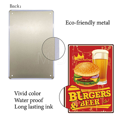 Vintage Metal Tin Sign AJEW-WH0157-034-1