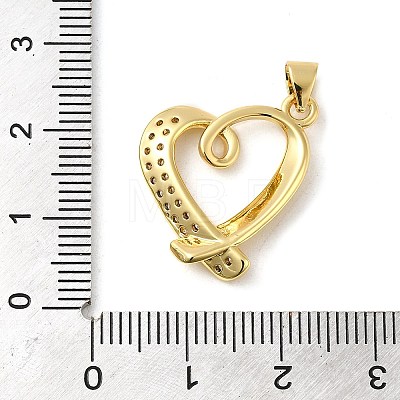 Rack Plating Brass Micro Pave Cubic Zirconia Pendants KK-P241-02G-1