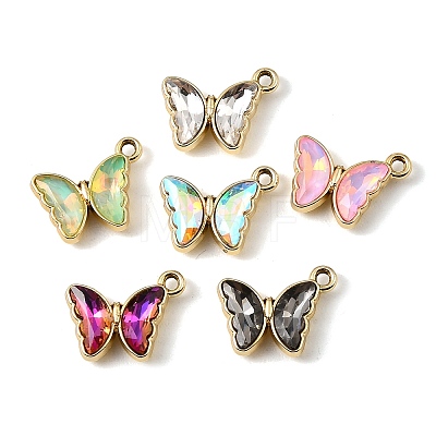 UV Plating Alloy Glass Pendants FIND-K032-22G-1