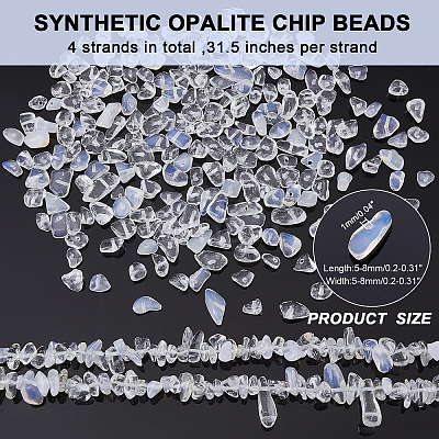 ARRICRAFT Synthetic Opalite Chip Beads Strands G-AR0002-80-1
