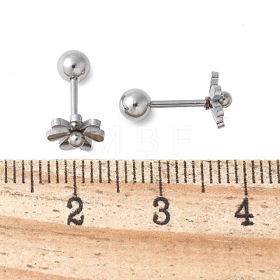 304 Stainless Steel Stud Earrings EJEW-E603-01A-P-1