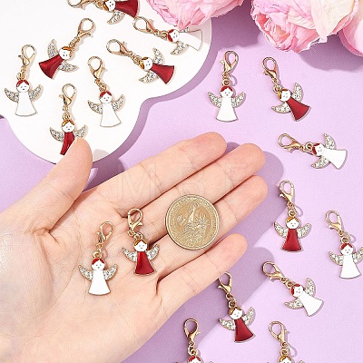 10Pcs Alloy Enamel Pendant Decorations HJEW-YW00277-01-1