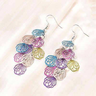430 Stainless Steel Dangle Earrings EJEW-B157-01B-1