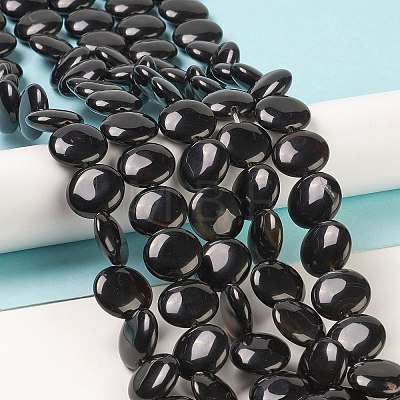 Natural Black Agate Beads Strands G-M403-C12-03-1