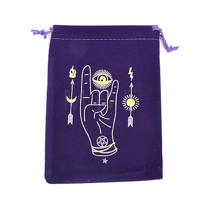 Velvet Hand Printed Packing Tarot Pouches PW-WG17539-09-1