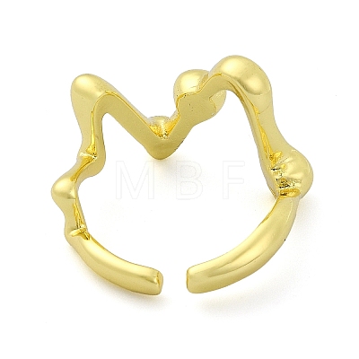 Brass Open Cuff Rings RJEW-B051-21G-1
