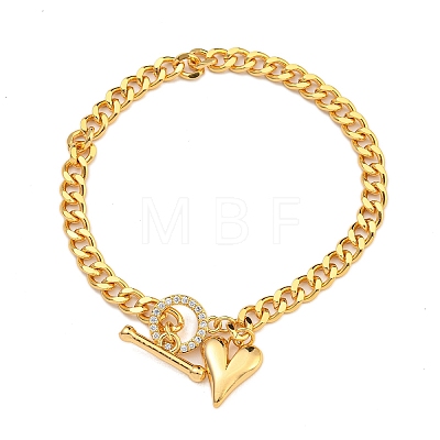 Brass Micro Pave Cubic Zirconia Bracelets for Women BJEW-U008-17G-1