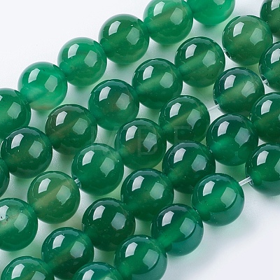 Natural Green Onyx Agate Beads Strands X-G-G583-10mm-11-1