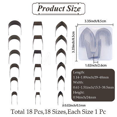 18Pcs Stainless Steel Leather Belt End Punch Cutter TOOL-CL0001-05-1