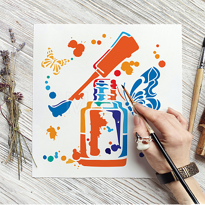 PET Hollow Out Drawing Painting Stencils DIY-WH0391-0672-1