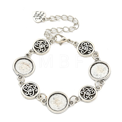 Antique Silver Plated Alloy Link Chain Bracelet Making MAK-K023-03G-AS-1