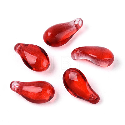 Transparent Glass Teardrop Charms GLAA-T030-03A-1