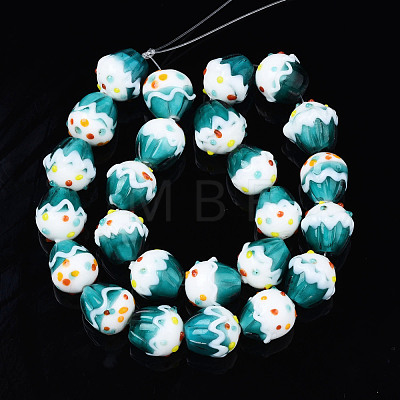 Handmade Bumpy Lampwork Beads Strands LAMP-N021-029-1