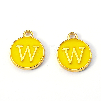 Golden Plated Alloy Enamel Charms ENAM-S118-09W-1