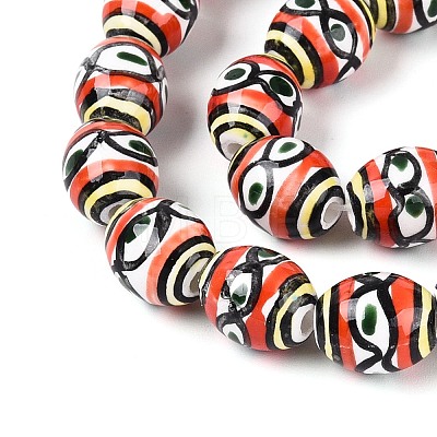 Handmade Porcelain Ceramic Beads Strands PORC-T135-07D-1