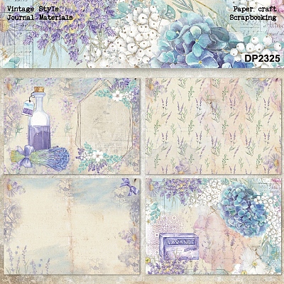 8 Sheets A5 Lavender Scrapbook Paper Pads PW-WG45555-01-1