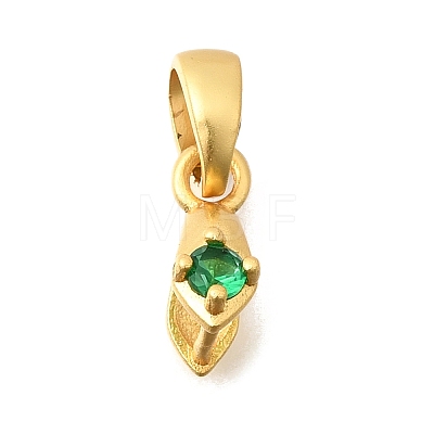 Brass Micro Pave Cubic Zirconia Ice Pick Pinch Bails KK-G600-24G-02-1
