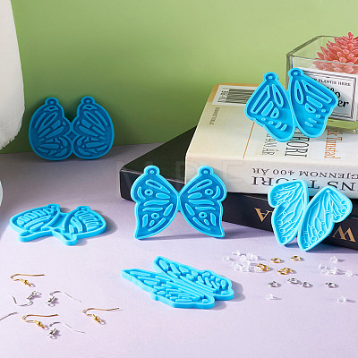 Mega Pet 7Pcs 7 Style Butterfly DIY Pendant Silicone Molds DIY-MP0001-15-1