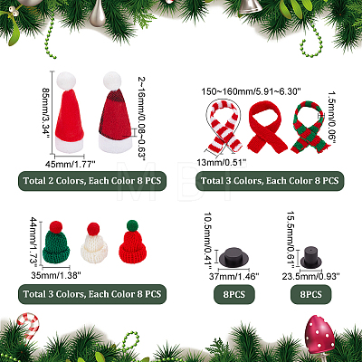 80Pcs 10 Style Christmas Theme Wine Bottle Cover Sets AJEW-AR0001-65-1