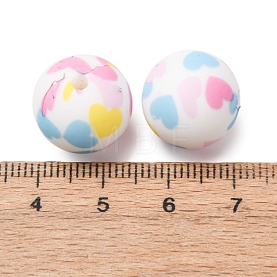 Food Grade Eco-Friendly Printed Silicone Beads SIL-A013-01A-16-1