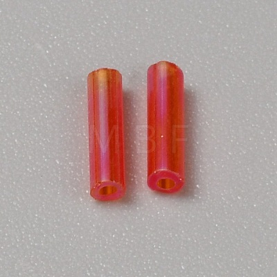 300Pcs Transparent Glass Round Bugle Beads GLAA-WH0015-74F-1